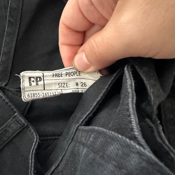 Free People Washed Denim Black Overalls size 26 - Picture 8 of 8